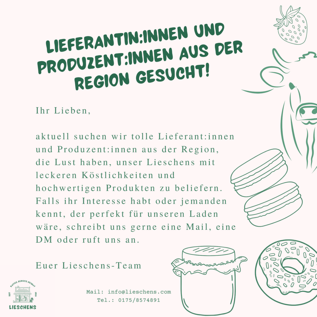 Lieferantininnen und Produzentinnen aus der Region gesucht!